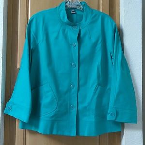 Ellen Tracy blaser teal color